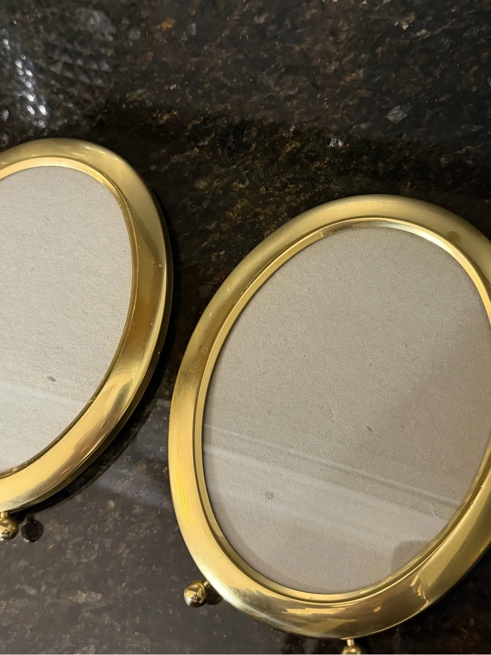 Vintage Larson Juhl Brass Oval Picture Frames – Pair